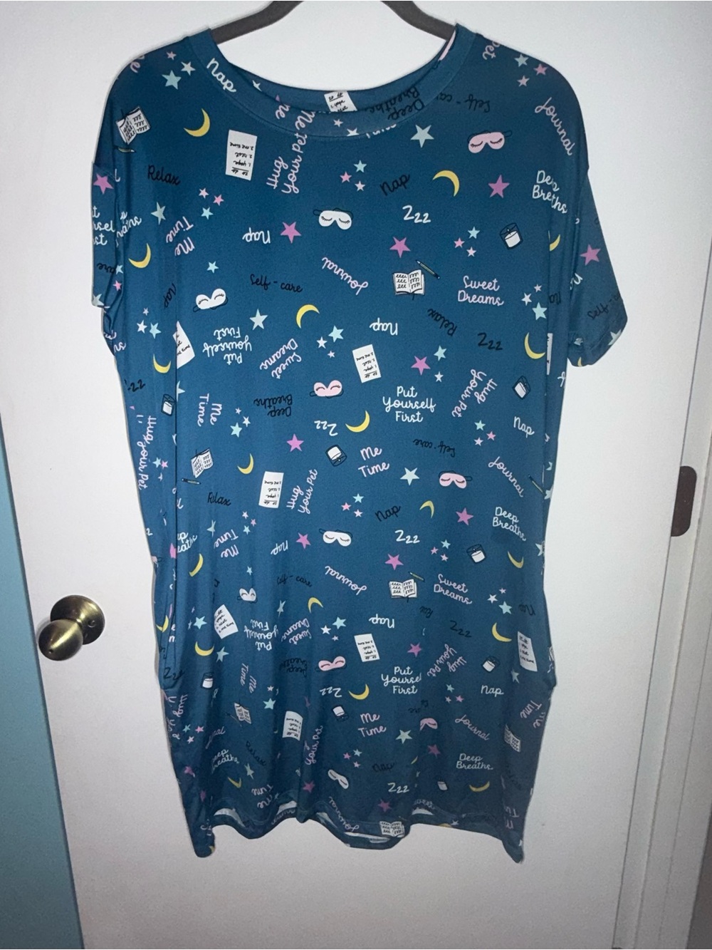 JOYSPUN S/M Blue Dreamy Soft Sleep Shirt size S-M PJ Pajama comfort sleepwear.